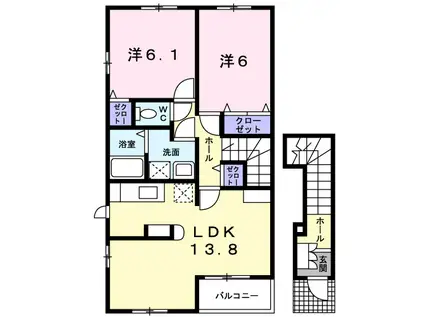 MAIDEA(2LDK/2階)の間取り写真