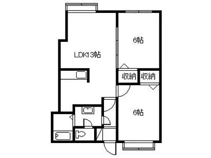 ル・ヴィラージュ(2LDK/2階)の間取り写真