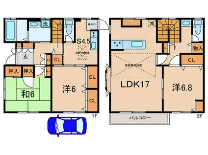 ロカイユプランドール(3SLDK/1階)の間取り写真