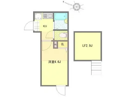 WELLBEING青砥I(1K/3階)の間取り写真