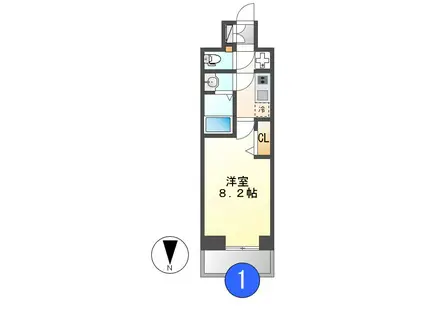 プレサンス広小路通パルス(1K/13階)の間取り写真