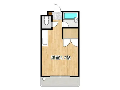 アンプルール新屋敷(ワンルーム/2階)の間取り写真