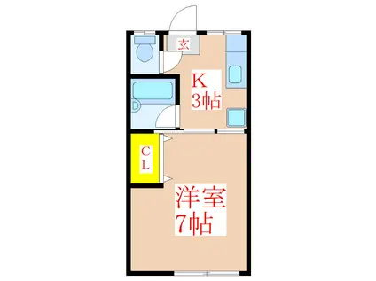 フィオーレ清水(1K/1階)の間取り写真