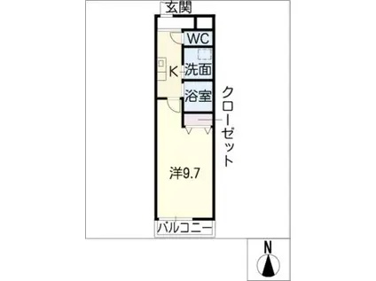 ラコンテ・モレア(1K/1階)の間取り写真