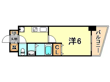 グルーブ神戸ハーバーアリーナ(1K/2階)の間取り写真