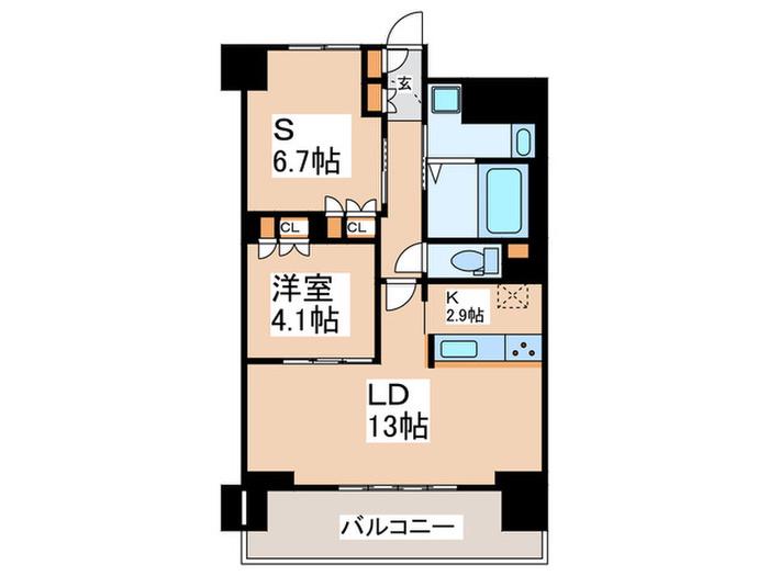 リーラ横浜川和町(1SLDK/3階)の間取り写真