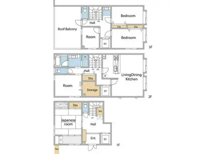 ライズK(5LDK/3階)の間取り写真