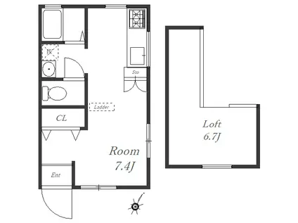フォレストテラス日吉(ワンルーム/2階)の間取り写真