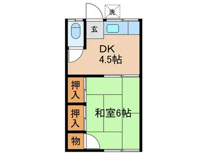 光鱗荘(1DK/2階)の間取り写真