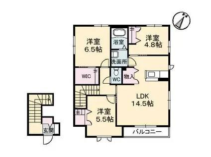 MAISON AZUMA(3LDK/2階)の間取り写真