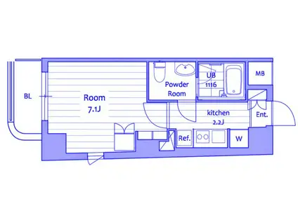 アーバンシュロス綱島(1K/4階)の間取り写真