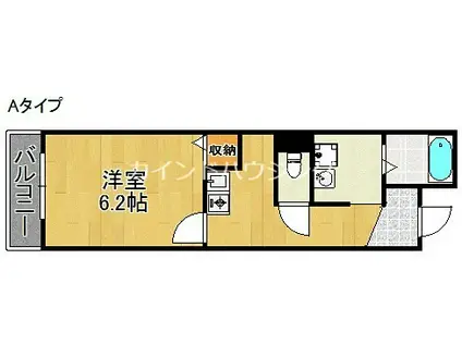 クリアフェリオ住吉(1K/1階)の間取り写真