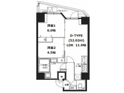S-RESIDENCE蔵前(2LDK/5階)の間取り写真