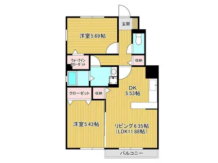 森の下壱番館(2LDK/1階)の間取り写真