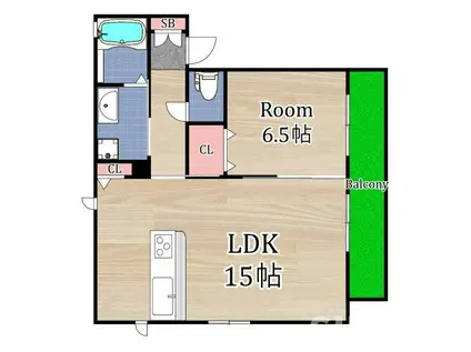 シャーメゾン千林(1LDK/1階)の間取り写真