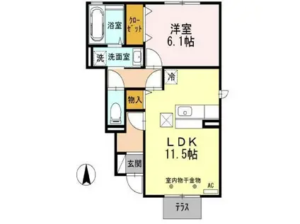 LAVITA(1LDK/1階)の間取り写真