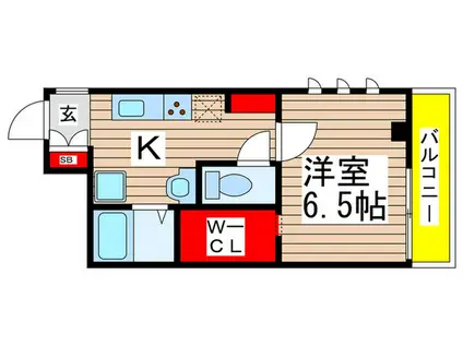 ソルビオス(1K/3階)の間取り写真