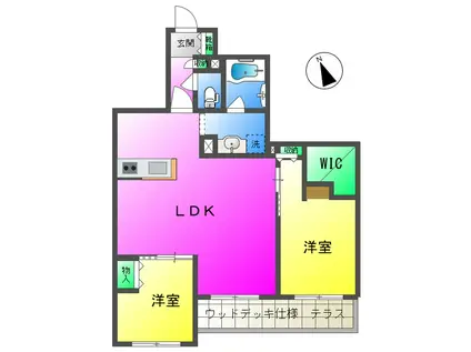 シャーメゾン LA FIORE(2LDK/1階)の間取り写真