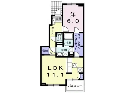 フォーエバー千寿(1LDK/1階)の間取り写真