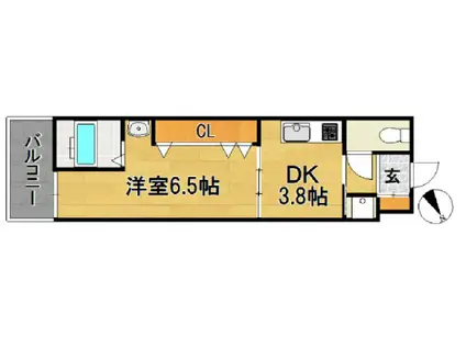 NO48プロジェクト2100博多(1DK/12階)の間取り写真