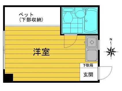 コーポ美藤(ワンルーム/3階)の間取り写真
