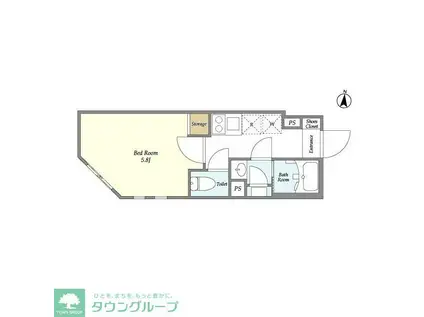 タスキSMART新宿(1K/1階)の間取り写真