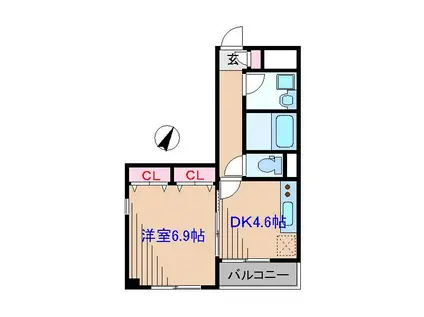 ベルフィオーレ日吉(1DK/3階)の間取り写真