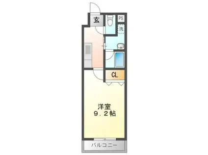 ニューグランドノガミ(1K/1階)の間取り写真