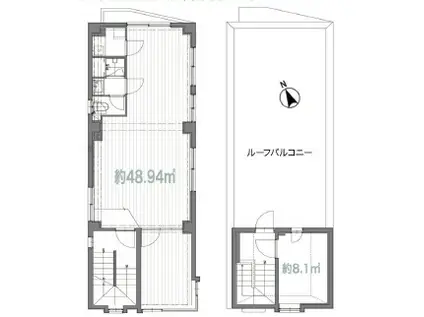 三上ビル(2LDK/4階)の間取り写真