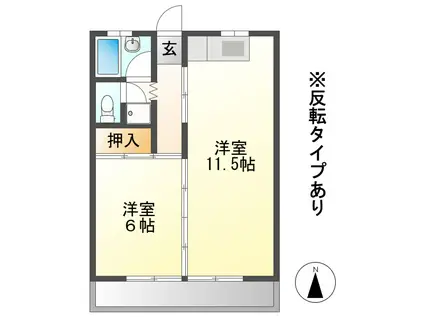 トキワハイツ(1LDK/1階)の間取り写真