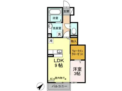 いわて銀河鉄道線 青山駅(岩手) 徒歩7分 2階建 築9年(1LDK/1階)の間取り写真