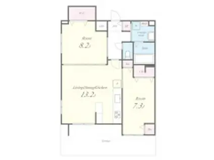 ミリアディたかつき(2LDK/1階)の間取り写真