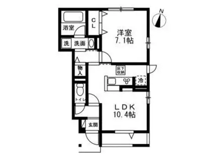 パークガーデン石神井公園(1LDK/1階)の間取り写真