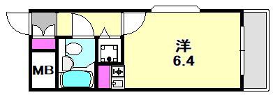 藤和シティホームズ灘(1K/11階)の間取り写真