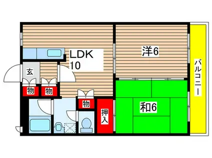 パストラルI(2LDK/4階)の間取り写真