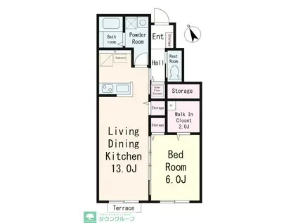 市川市鬼高2丁目PJ(1LDK/1階)の間取り写真