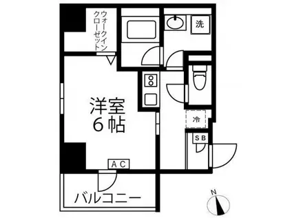 ラヴィール レジデンス(1K/2階)の間取り写真