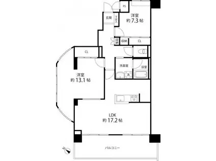 TS GARDEN 清瀬(2LDK/1階)の間取り写真