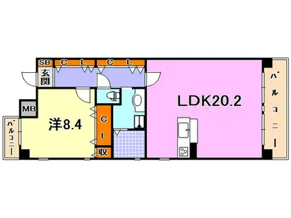 エパヌイール(1LDK/2階)の間取り写真