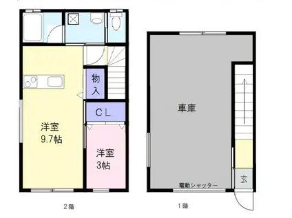 GARAGE TRIAD(1LDK/1階)の間取り写真