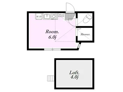 ユナイト江川ガルーダの杜(ワンルーム/1階)の間取り写真