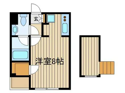 フォンテ・サラ・アンピオ(ワンルーム/3階)の間取り写真
