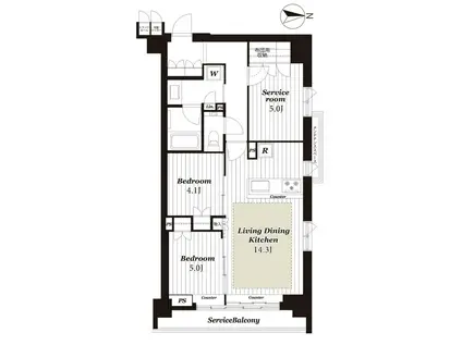 イニシア京都御所南(2SLDK/3階)の間取り写真