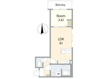 SOLANA南流山(1LDK/1階)の間取り写真