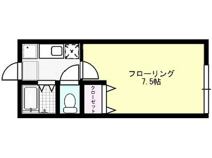 メゾン貝塚(1K/2階)の間取り写真