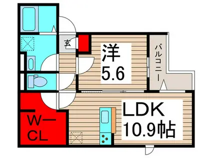 ルリアン綾瀬II(1LDK/1階)の間取り写真