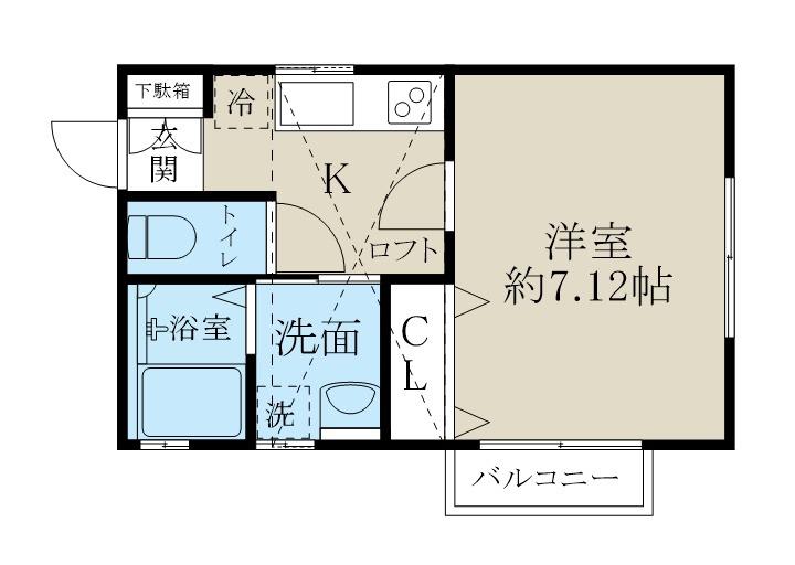 美ら旭町(1K/2階)の間取り写真