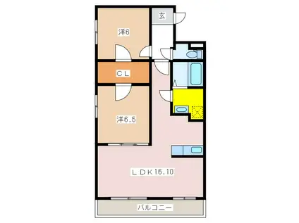 グレイスコート(2LDK/2階)の間取り写真