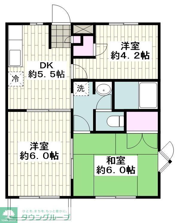 湘南唐ヶ原ハイム(3DK/2階)の間取り写真