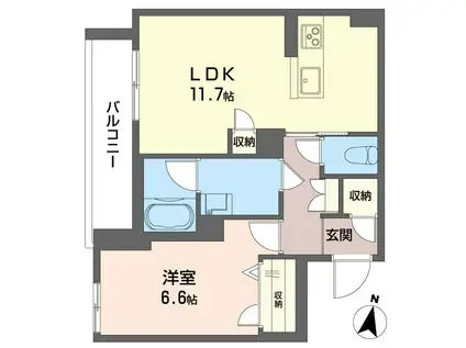 通町グランデ(1LDK/2階)の間取り写真